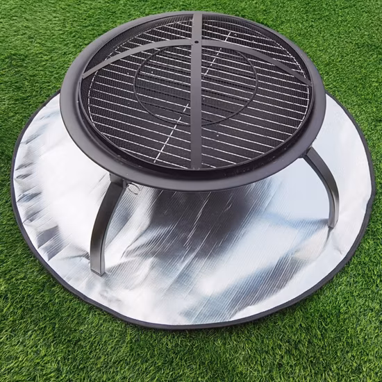 カスタマイズされたラウンド Amazon ホットセール屋外芝生 & デッキプロテクター耐火グリルグラスファイバーキャンプバーベキュー BBQ フロアマット